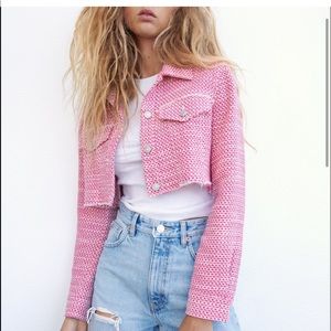 NWT Tweed Crop Zara Jacket XS